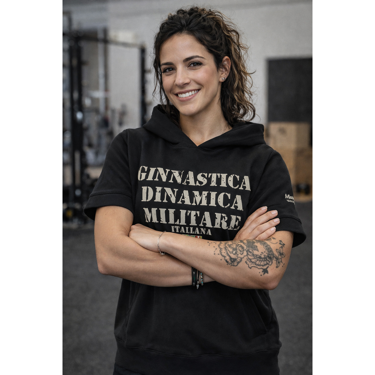 Felpa Mezza Manica Con Cappuccio GDM Italiana Logo Stampato - immagine 3