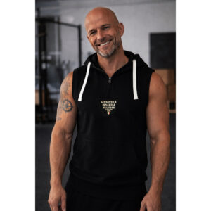 Felpa Smanicata Con Cappuccio e Zip GDM Italiana Logo Cucito